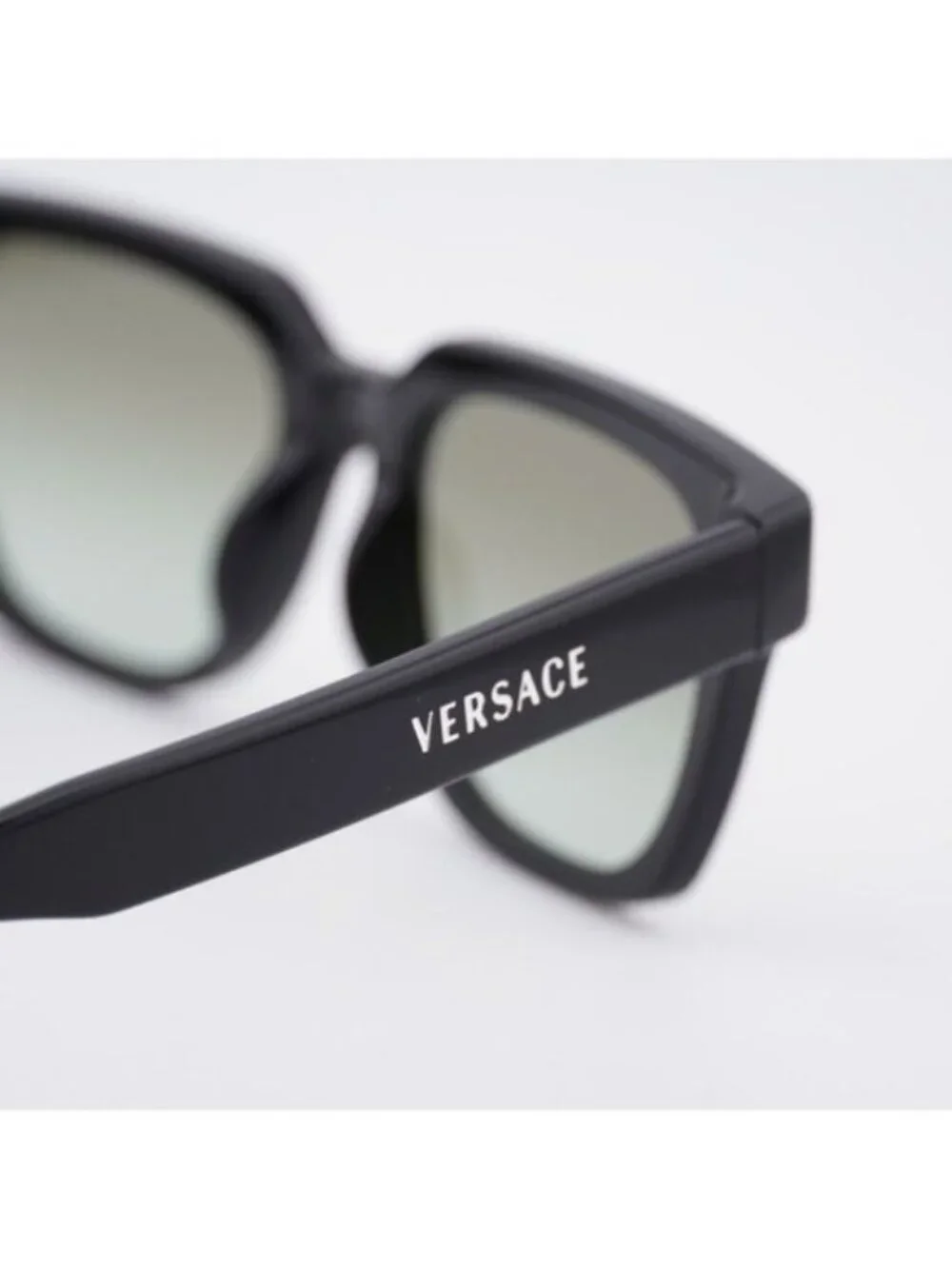 Versace VE4510U GB1/8E Sunglasses Black Square Frame, Green Lenses